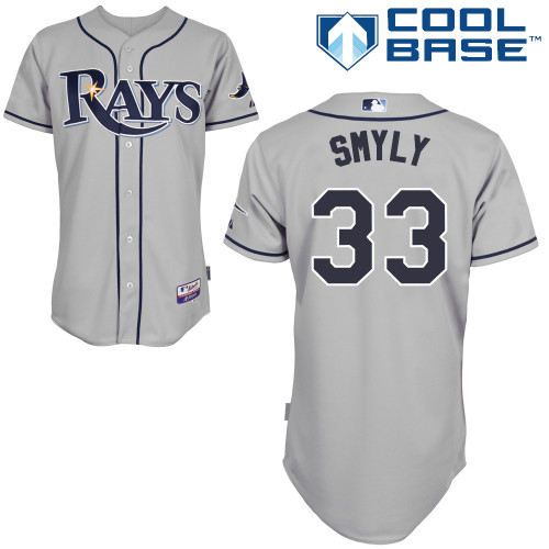 Drew Smyly #33 Youth Baseball Jersey-Tampa Bay Rays Authentic Road Gray Cool Base MLB Jersey